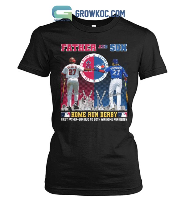 Father And Son Los Angeles Angel And Toronto Blue Jays Guerrero Home Run Derby T Shirt