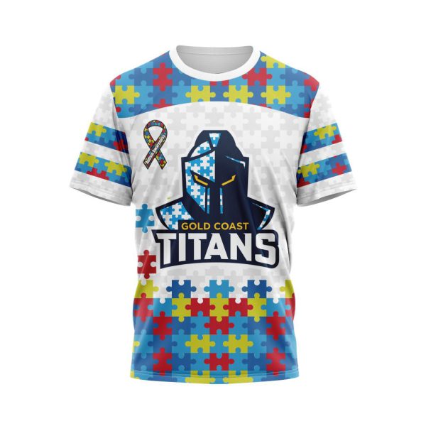 Gold Coast Titans NRL Autism Awareness Concept Kits Hoodie T Shirt