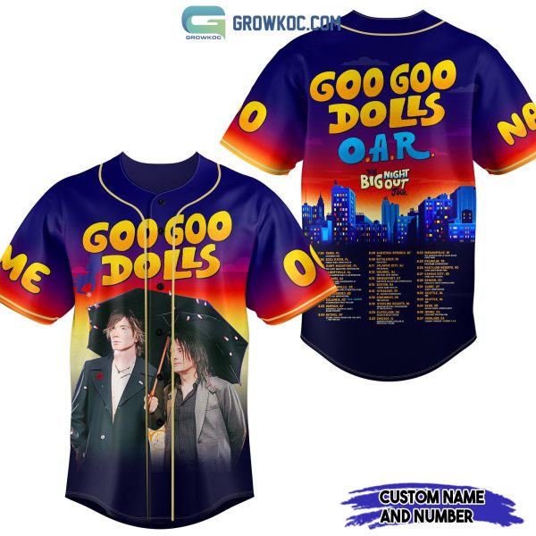 Goo Goo Dolls OAR Night Big Out Personalized Baseball Jersey