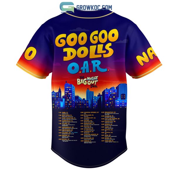 Goo Goo Dolls OAR Night Big Out Personalized Baseball Jersey