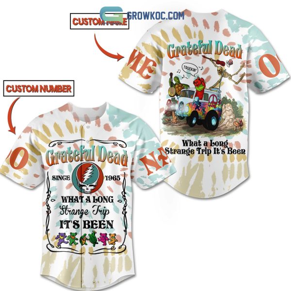 Grateful Dead What A Long Strange Trip It’s Been White Design Personalized Baseball Jersey