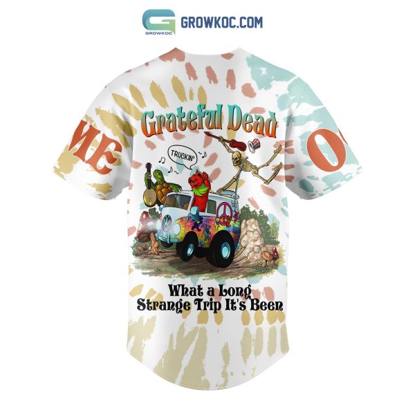 Grateful Dead What A Long Strange Trip It’s Been White Design Personalized Baseball Jersey