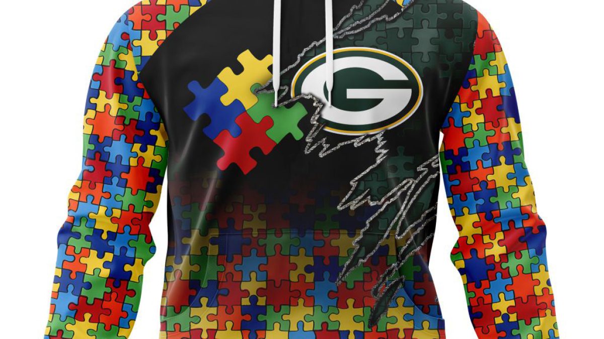 Green Bay Packers Autism Awareness Design NFL 3D shirt Hoodie