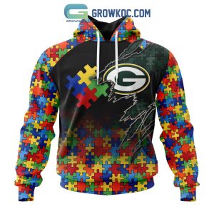 Green Bay Packers NFL Special Autism Awareness Design Hoodie T Shirt