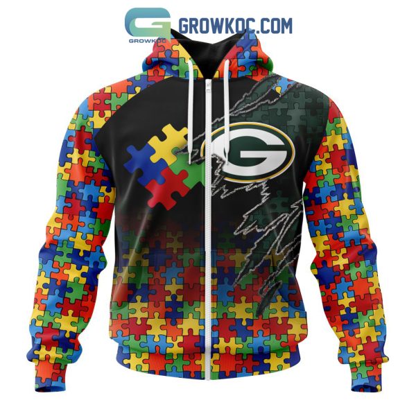 Green Bay Packers NFL Special Autism Awareness Design Hoodie T Shirt