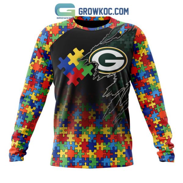 Green Bay Packers NFL Special Autism Awareness Design Hoodie T Shirt