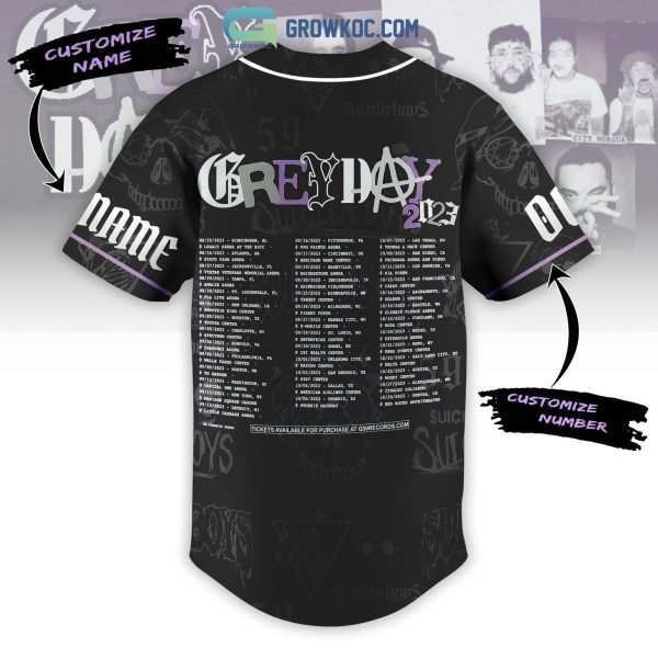 Grey Day Tour 2023 Personalized Baseball Jersey