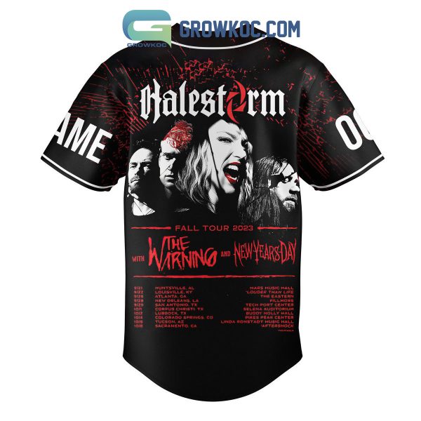 Halestorm Fall Tour 2023 The Warning And New Years Day Personalized Baseball Jersey