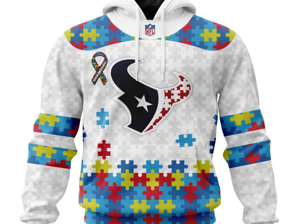 Houston Texans NFL Autism Awareness Personalized Hoodie T Shirt - Growkoc