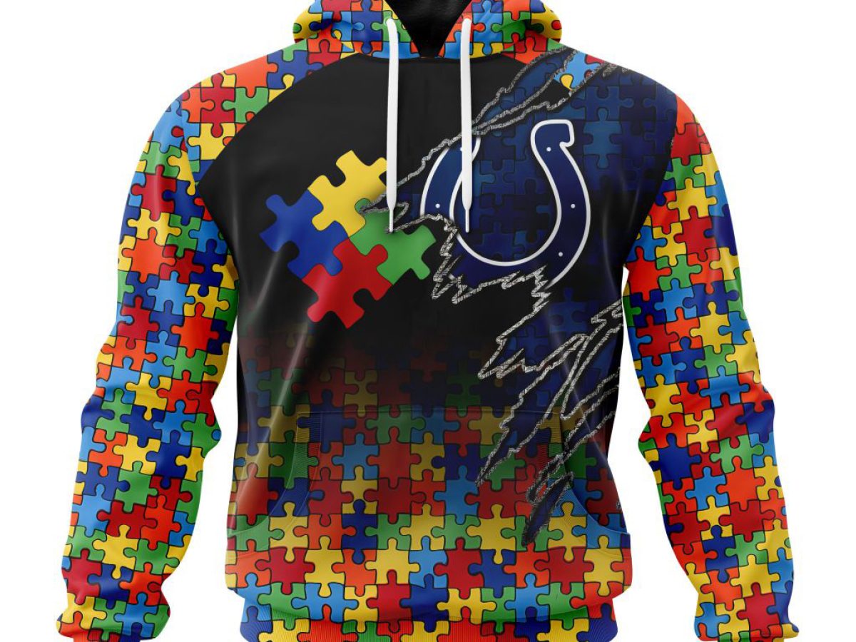 Indianapolis Colts NFL Special Fearless Against Autism Hands Design Hoodie  T Shirt - Growkoc