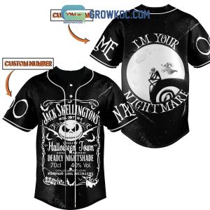 Jack Skellington’s I’m Your Nightmare Halloween Town Personalized Baseball Jersey