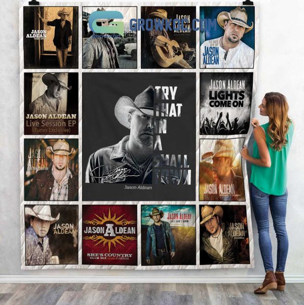 Jason Aldean Try That In A Small Town Fleece Blanket Quilt