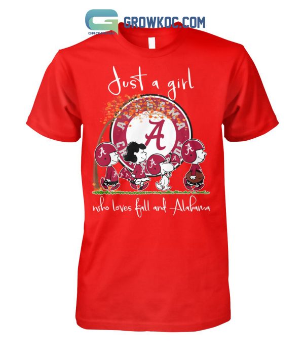 Just A Girl Who Loves Fall And Alabama T Shirt