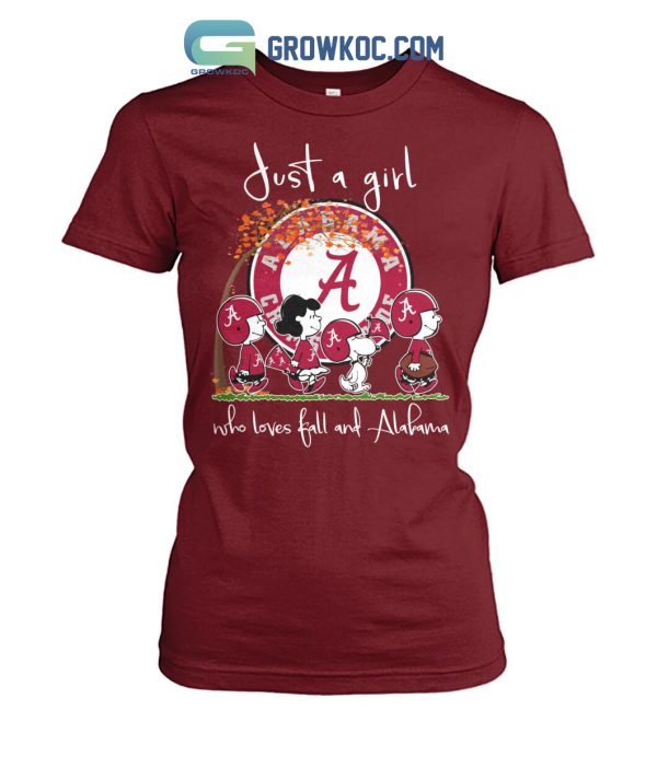 Just A Girl Who Loves Fall And Alabama T Shirt