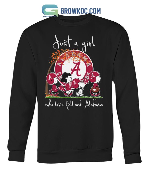 Just A Girl Who Loves Fall And Alabama T Shirt