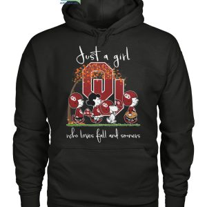 Just A Girl Who Loves Fall And Sooners T Shirt