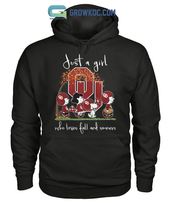 Just A Girl Who Loves Fall And Sooners T Shirt