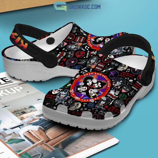 Kiss Rock And Roll Over Black Design Crocs