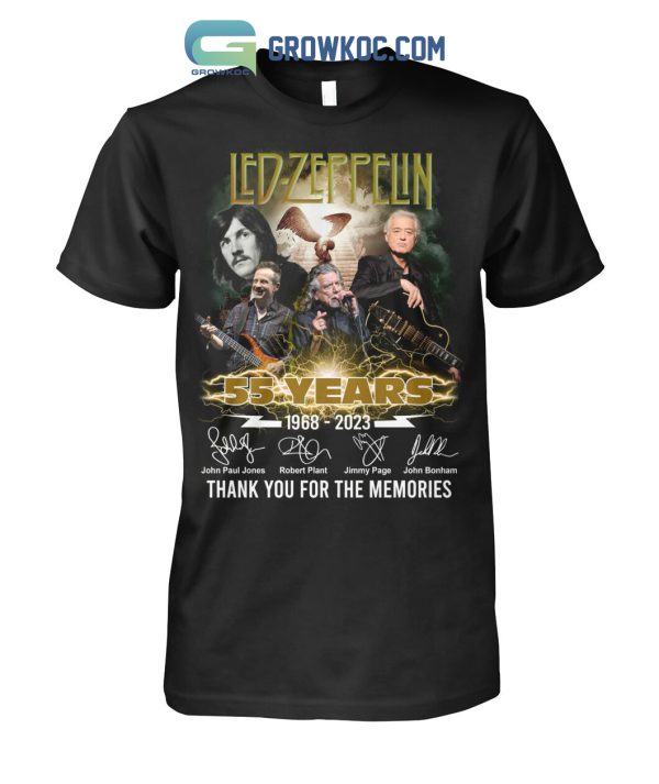 Led Zeppelin 55 Years 1968 2023 Memories T Shirt