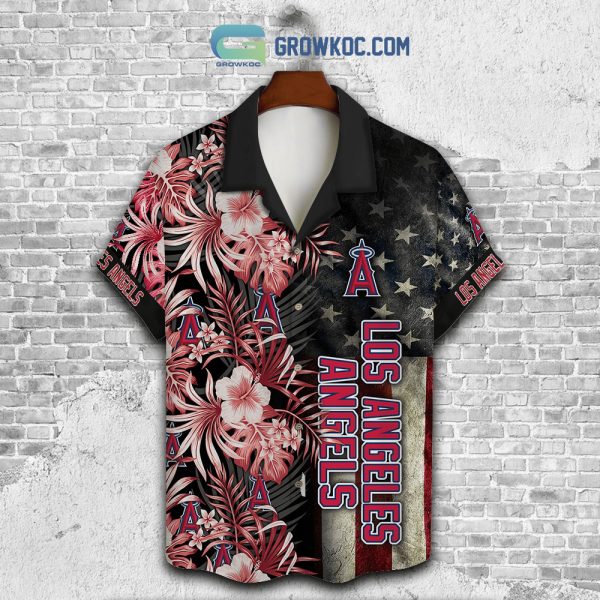 Los Angeles Angels MLB American Flower Hawaiian Shirt