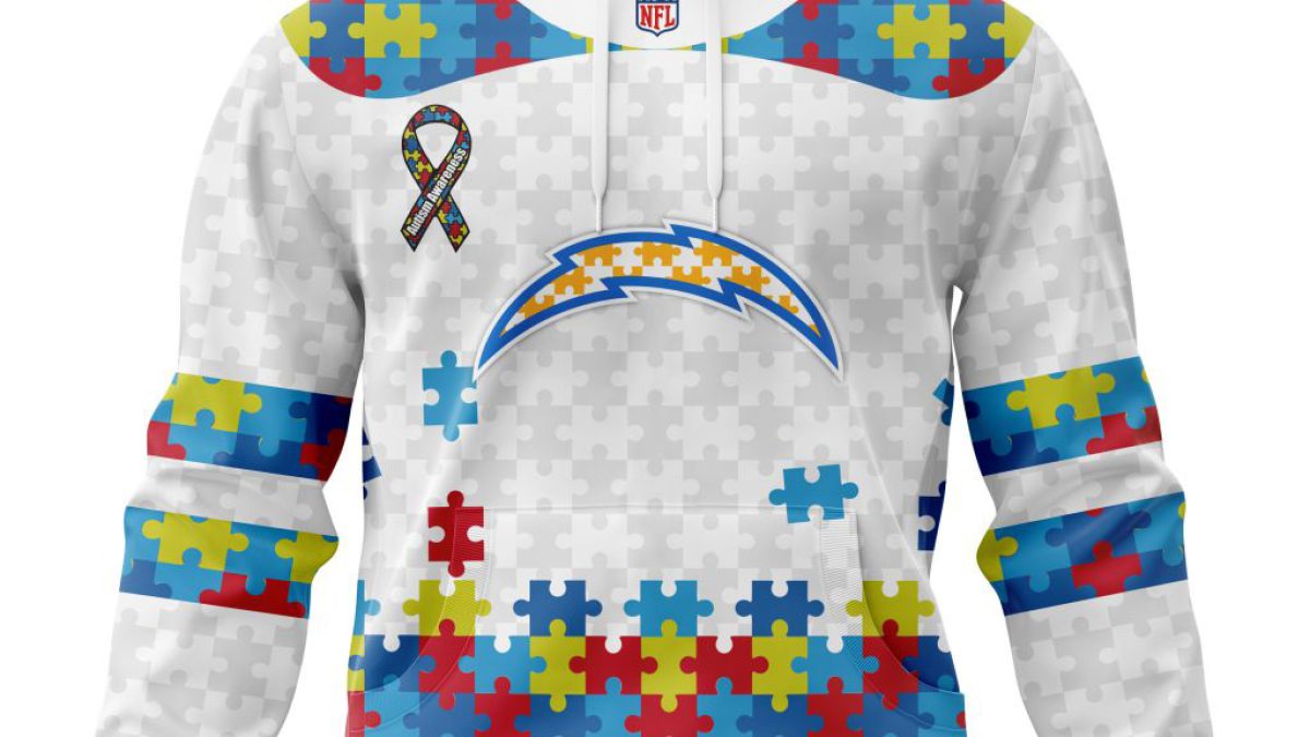 Los Angeles Chargers NFL Autism Awareness Personalized Hoodie T Shirt -  Growkoc