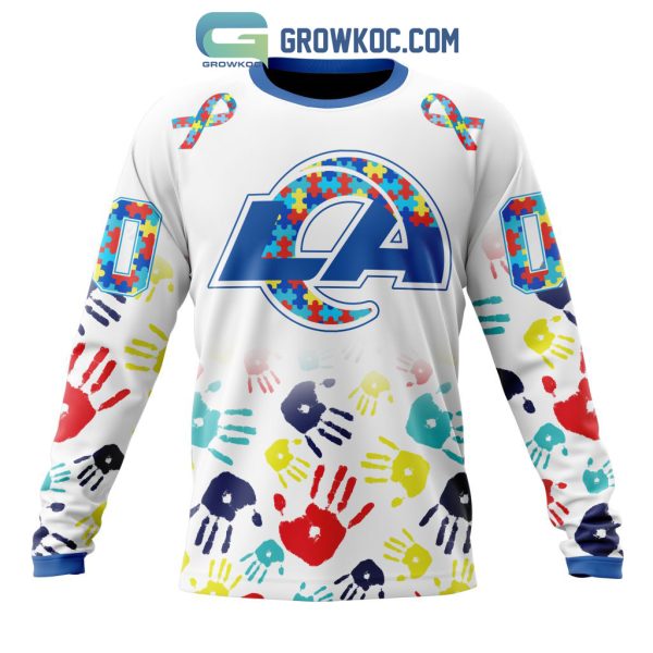 Los Angeles Rams NFL Special Fearless Against Autism Hands Design Hoodie T Shirt