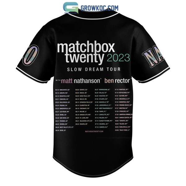 Matchbox Twenty 2023 Slow Dream Tour Personalized Baseball Jersey