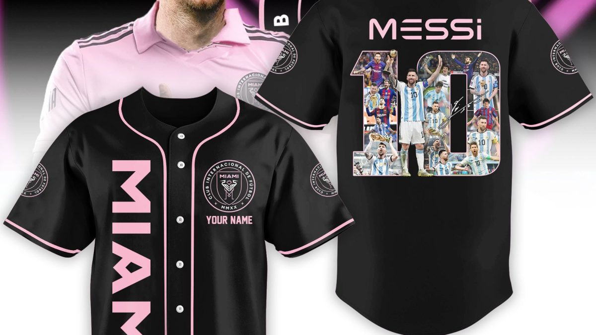 Inter Miami XBTO Lionel Messi 10 Black Design Baseball Jersey - Growkoc