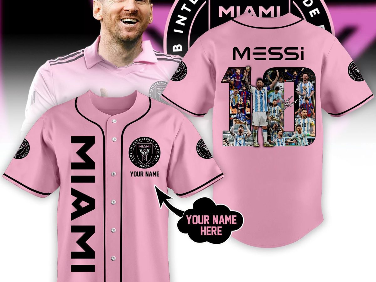 Messi 10 Miami FC Personalized Baseball Jersey - Growkoc