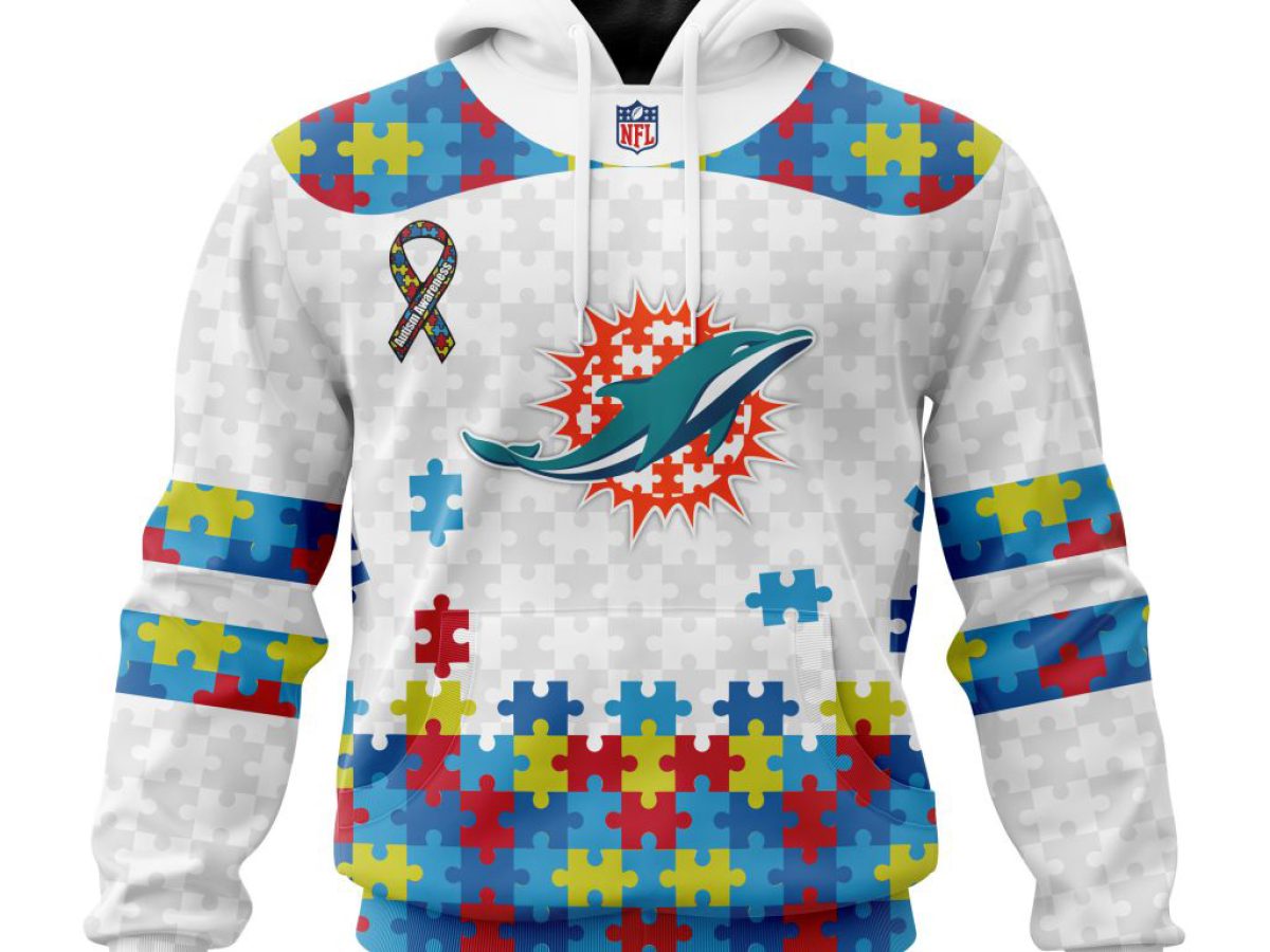 Miami Dolphins NFL Special Autism Awareness Design Hoodie T Shirt - Growkoc