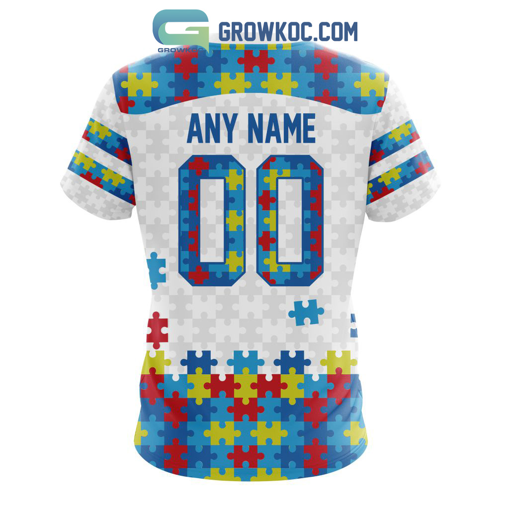 Custom Name And Number NFL Miami Dolphins Special Autism Awareness Design  Hoodie - Torunstyle