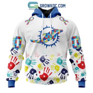 Miami Dolphins NFL Special Fearless Against Autism Hands Design Hoodie T Shirt