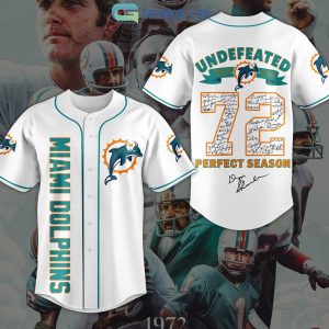 Miami Dolphins NFL Undefeated Season 1972 Baseball Jersey