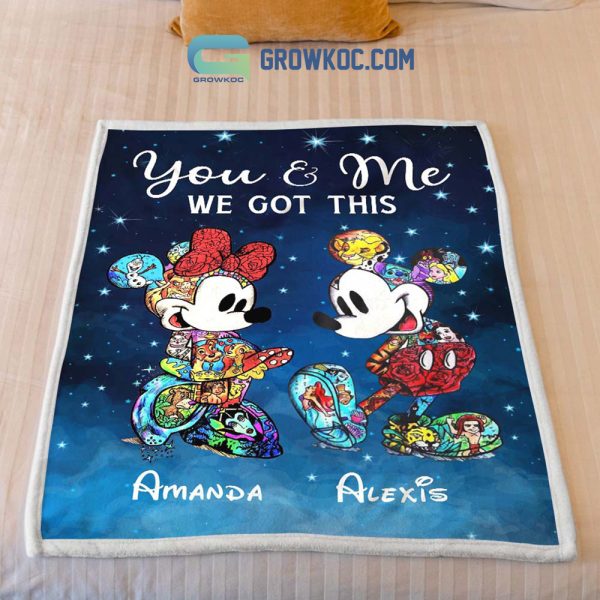 Mickey And Minnie Disney Personalized We Got This Fleece Blanket Quilt