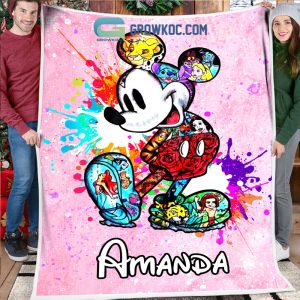 Personalized Name Mickey Mouse Blanket, Mickey Mouse Quilt, Mickey