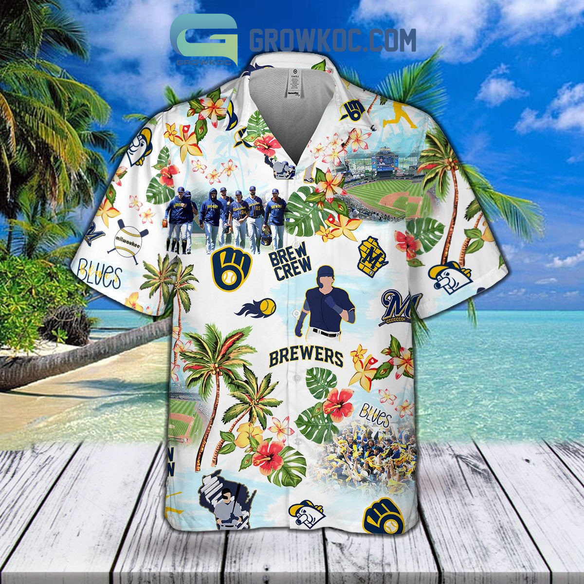 Milwaukee Brewers T-Shirt, Hawaiian Shirts, Clothing & Wall Art Decor -  Thekingshirt