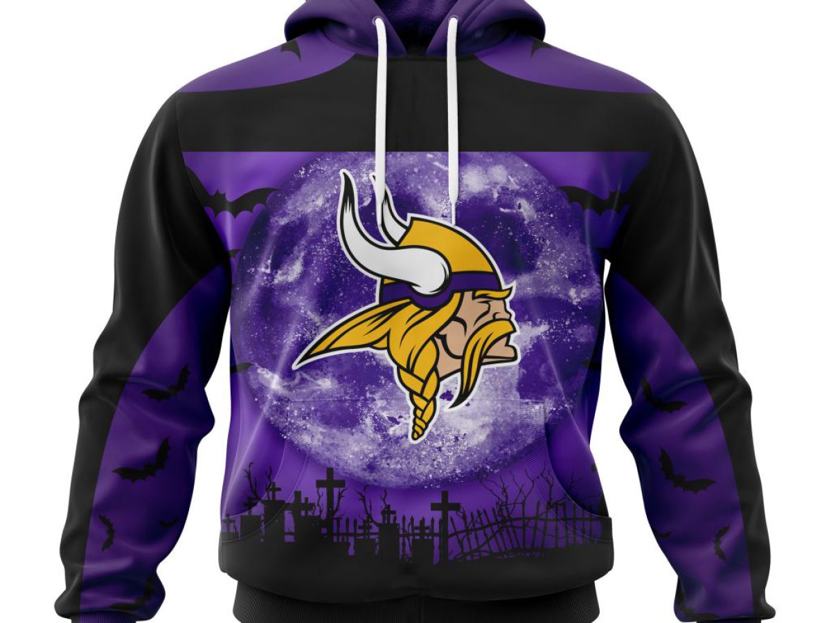 Minnesota Vikings NFL Pullover Purple Logo Hoodie Sweat Shirt