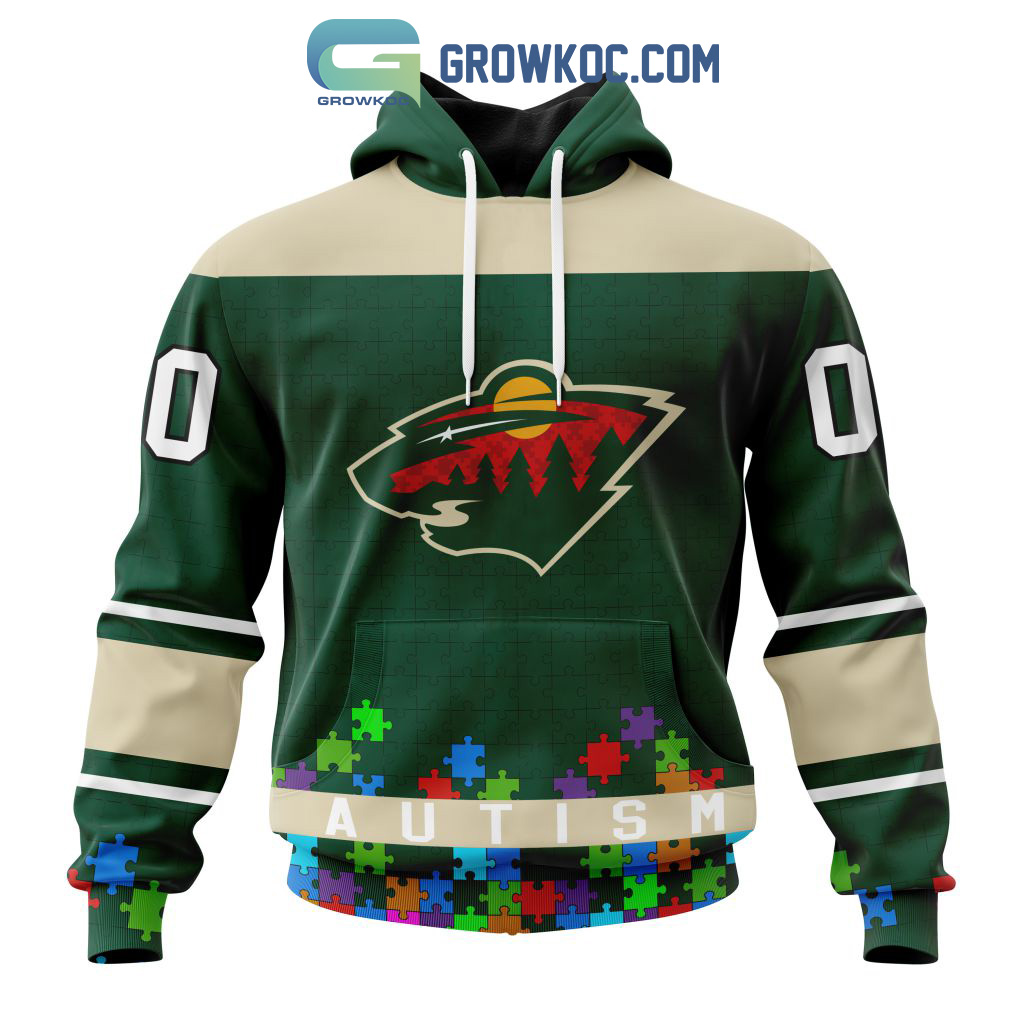 Minnesota Wild NHL Special Unisex Kits Hockey Fights Against Autism Hoodie  T Shirt - Growkoc