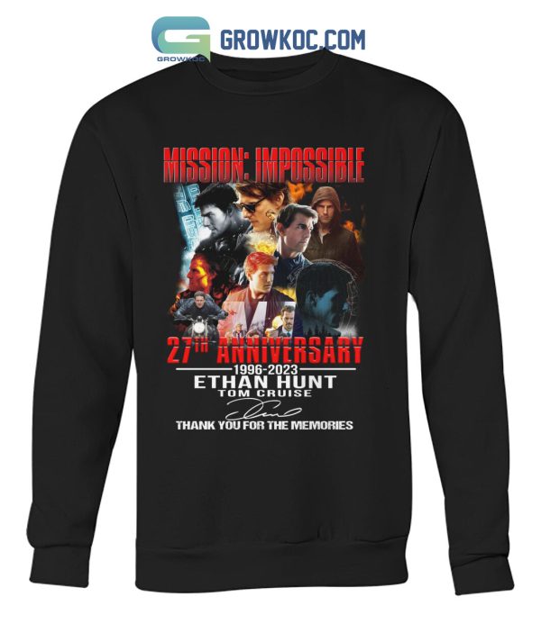 Mission Impossible 27th Anniversary 1996 2023 Tom Cruise Memories T Shirt
