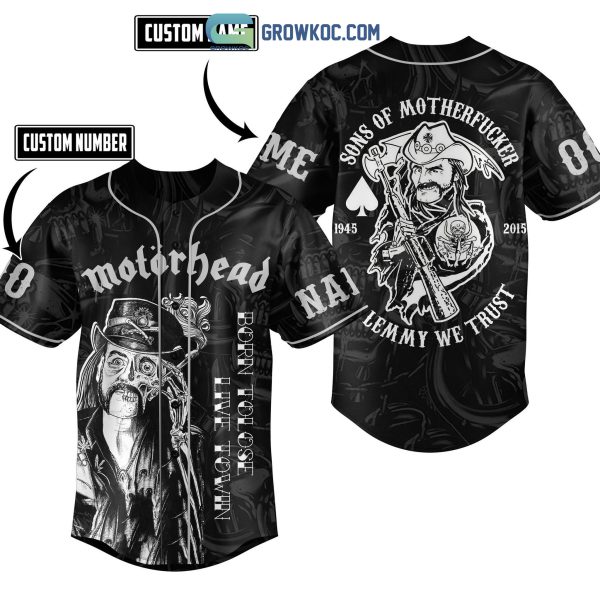 Motor Head Born To Lose Live To Win Personalized Baseball Jersey