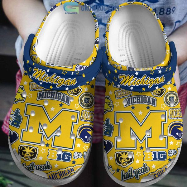 NCAA Michigan Wolverines Big Ten Yellow Design Crocs