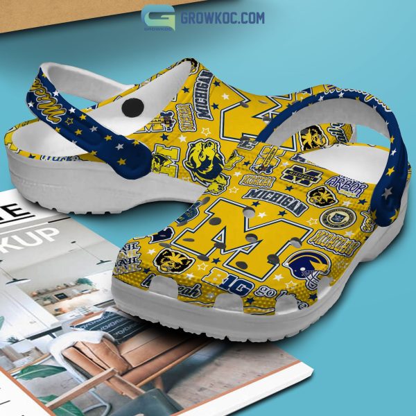 NCAA Michigan Wolverines Big Ten Yellow Design Crocs