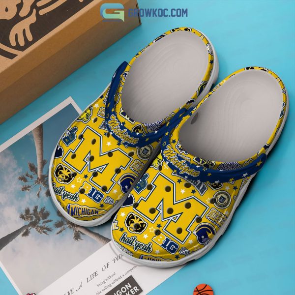 NCAA Michigan Wolverines Big Ten Yellow Design Crocs