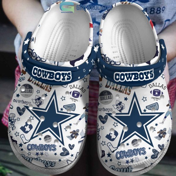 NFL Dallas Cowboys White Blue Design Crocs