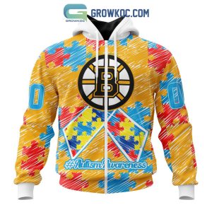 NHL Boston Bruins Puzzle Autism Awareness Personalized Hoodie T Shirt