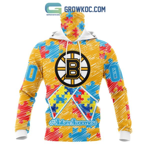 NHL Boston Bruins Puzzle Autism Awareness Personalized Hoodie T Shirt