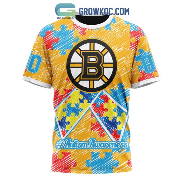 NHL Boston Bruins Puzzle Autism Awareness Personalized Hoodie T Shirt