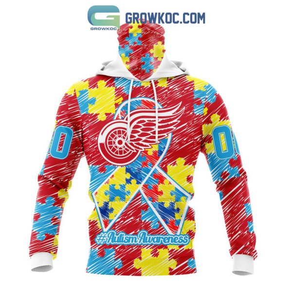 NHL Detroit Red Wings Puzzle Autism Awareness Personalized Hoodie T Shirt