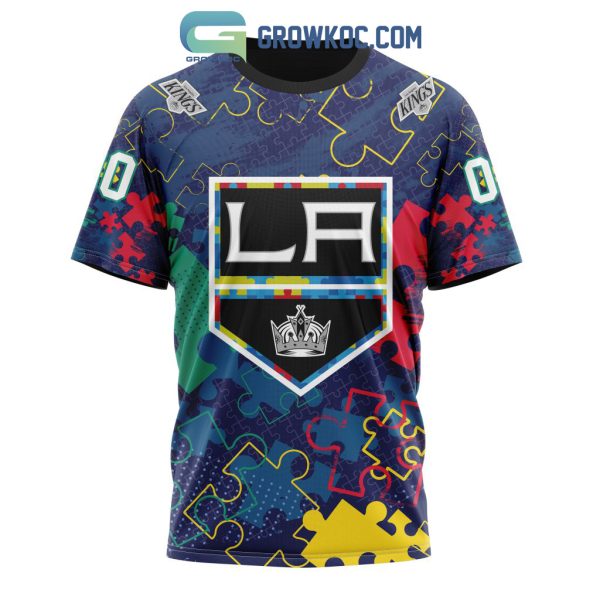 NHL Los Angeles Kings Puzzle Fearless Against Autism Awareness Hoodie T Shirt