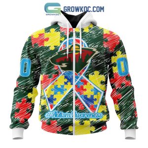 NHL Minnesota Wild Puzzle Autism Awareness Personalized Hoodie T Shirt